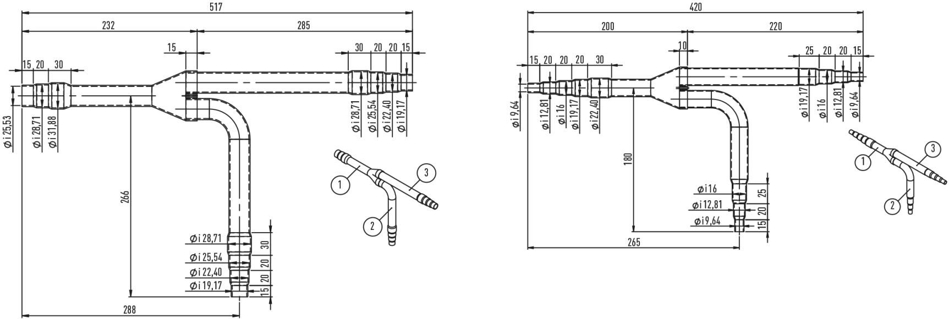 Picture of CZ-P680PH2BM: Y-stuk buiten 2-pijps Eco-I tot 68.0 kW
