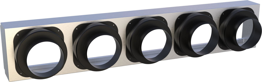 Afbeeldingen van PWW400563: Uitblaasplenum met 5 x diam 200 voor S-1014PF3E-MF3E5A(B) (niet voor jets) 