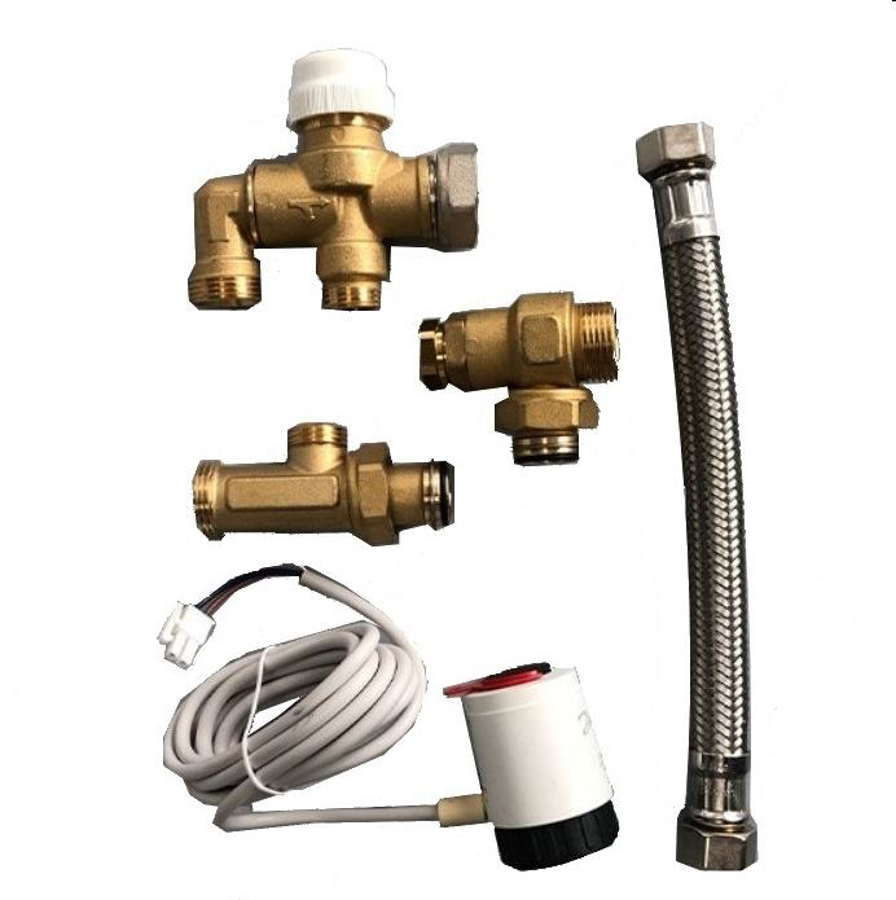 Image de V30361II: Kit vanne à 3 voies (avec vanne à 3 voies d'entrée, vanne d'arrêt et moteur électrotherm) Airleaf SL