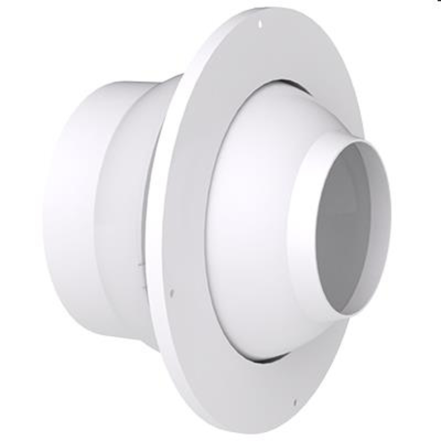Image de JD150-F--160 9010: Jetrooster short pipe 150 Ø200 mm RAL 9010-wit